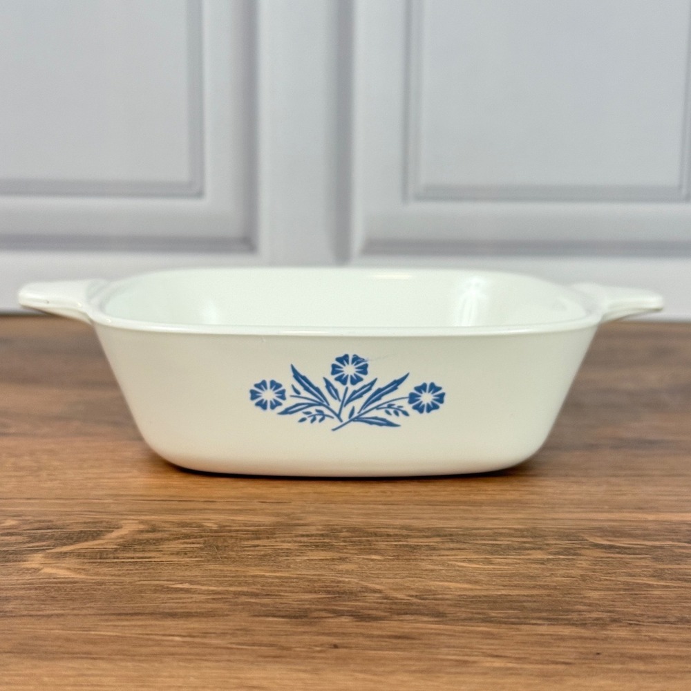 Vintage CorningWear Blue Cornflower P41 Petite Pan Casserole Dish Blue Stamp EUC